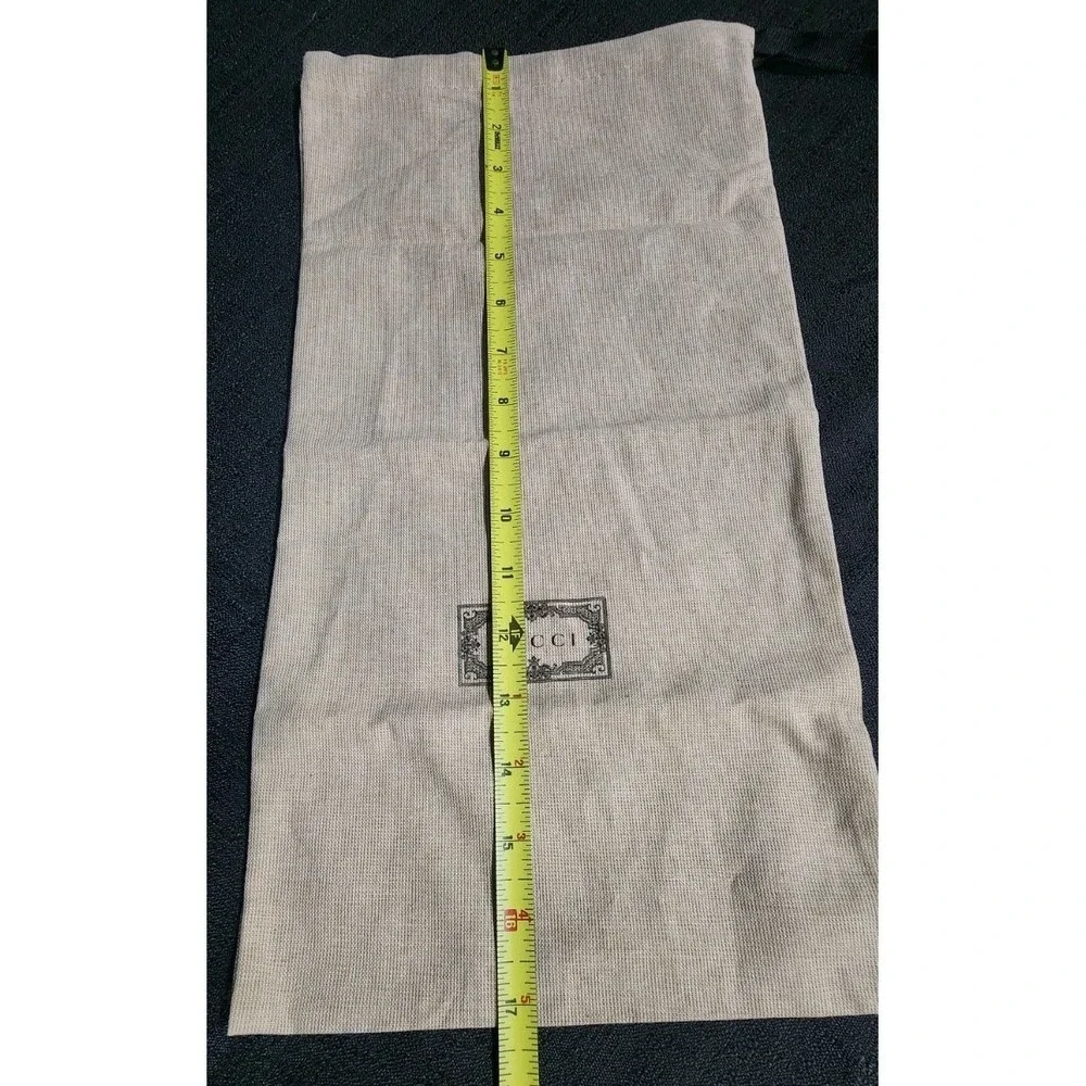 Authentic Gucci Dust Bag Cover Drawstring 8X17.5in Tan Cotton‎ Designer